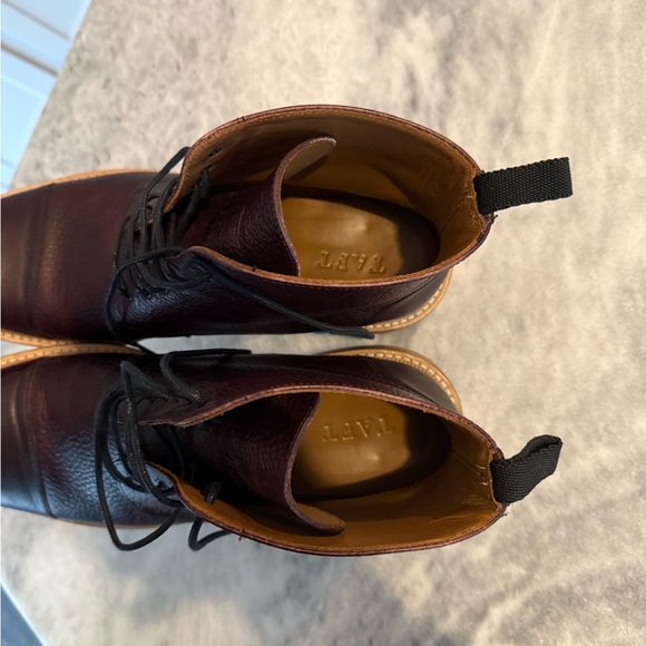 TAFT Jack Boot Burgundy Pebble Grain Leather - Size 46 (US 13) - Picture 5 of 6